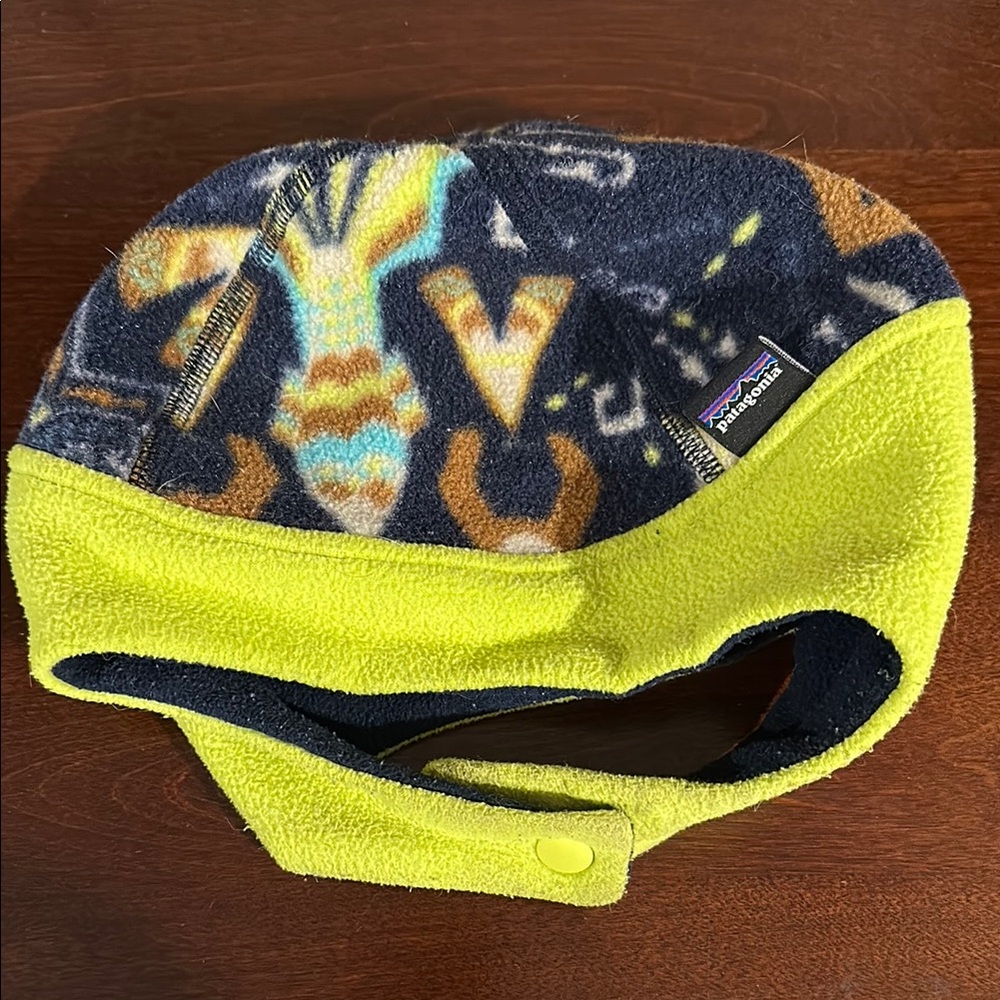 Patagonia Kids' Fleece Hat - Neon Yellow and Multicolor Sz 12-24M